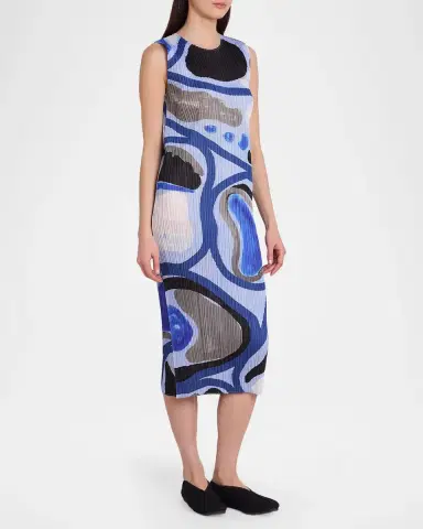 Issey Miyake Roll Printed Plisse Sleeveless Midi Dress | Thumbnail 6 Issey Miyake Roll Printed Plisse Sleeveless Midi Dress | Thumbnail 6