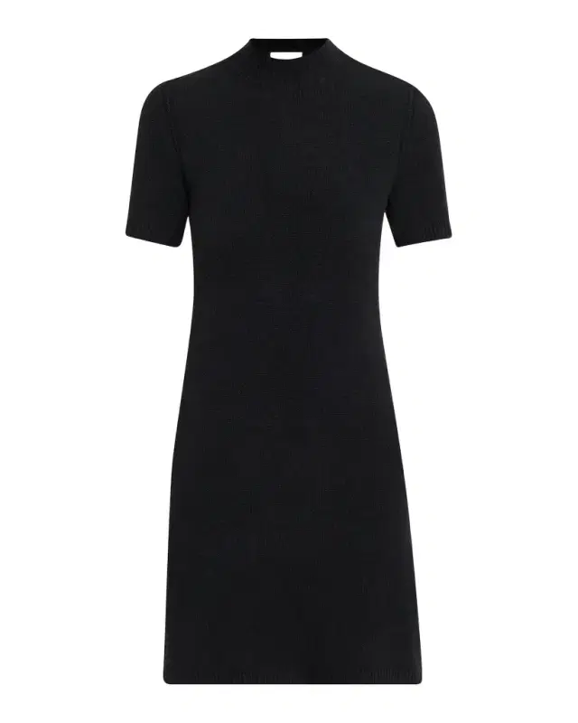 Burberry Cassidy Short-Sleeve Cashmere Button-Shoulder Mini Dress
