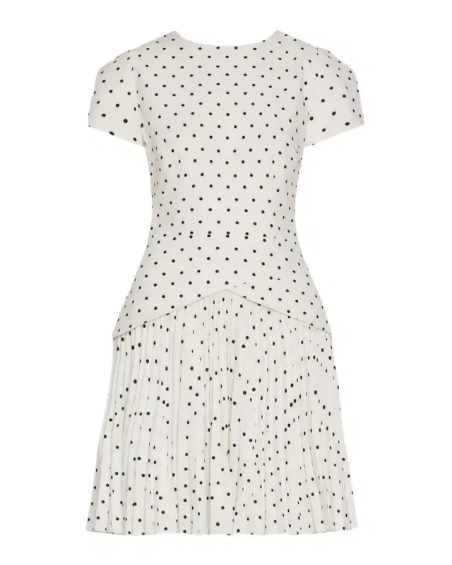 Milly Haddy Pleated Polka Dot Mini Dress