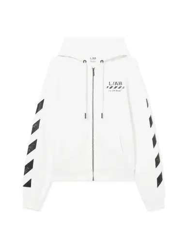 Off-White L/AB Core Diagonal Zip Hoodie | Thumbnail 2 Off-White L/AB Core Diagonal Zip Hoodie | Thumbnail 2