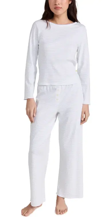 Cozyland by Morgan Lane Ellie Pajama Set Sky Stripe L | Thumbnail 1