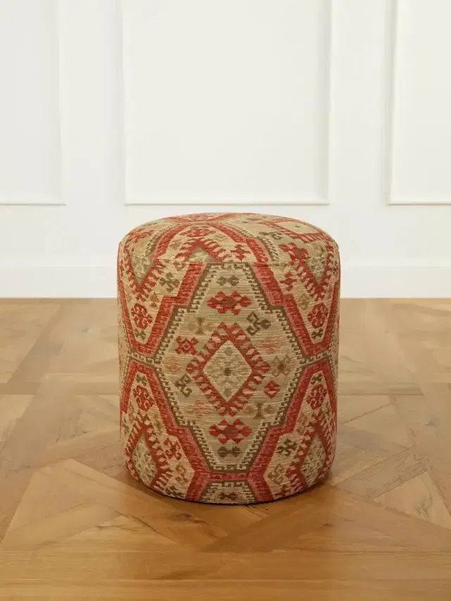 SIX THE RESIDENCE Kashmar Pill Velvet-jacquard Pouf