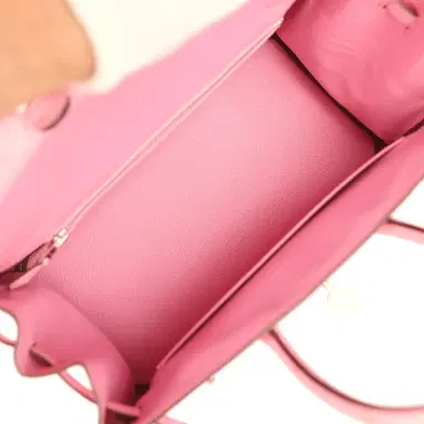 HERMÈS Hermes Birkin 25 Bubblegum Ostrich Boreal Palladium Hardware | Thumbnail 8
