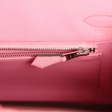 HERMÈS Hermes Birkin 25 Bubblegum Ostrich Boreal Palladium Hardware | Thumbnail 9