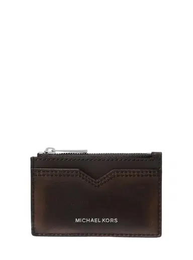 Michael Kors Collection Hudson Burnished Leather Card Case | Thumbnail 1