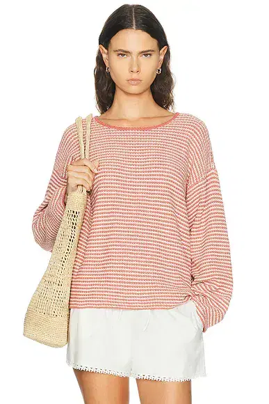 DONNI. The Cotton Knit Stripe Sweater