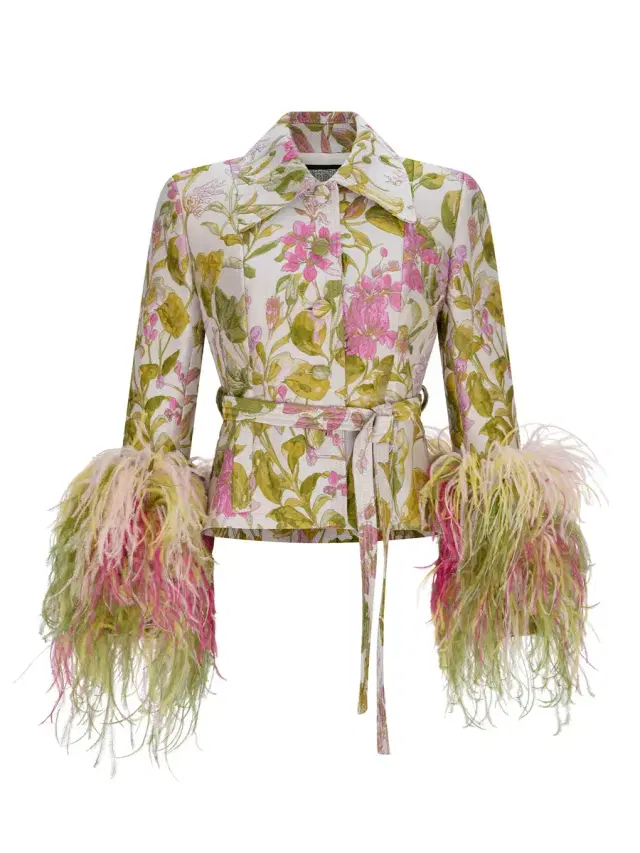 Libertine Dianthus Feathered Belted Jacket