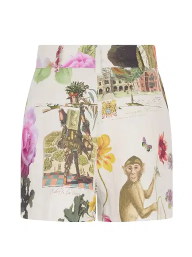 Libertine Hollyhock Linen Sailor Shorts | Thumbnail 1
