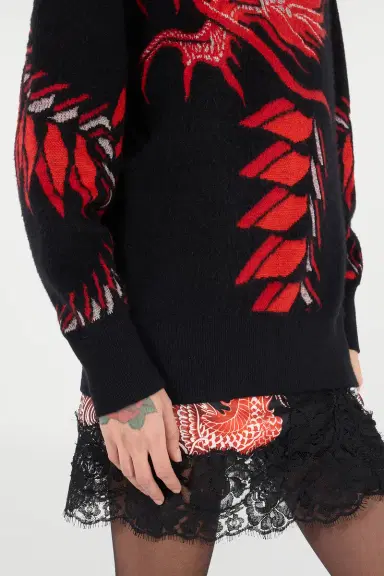 Roberto Cavalli Long Sweater With Pattern And Dragon | Thumbnail 6