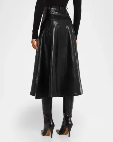 Cinq à Sept Veena Vegan Leather Midi Skirt | Thumbnail 3