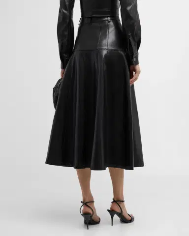 Cinq à Sept Veena Vegan Leather Midi Skirt | Thumbnail 6