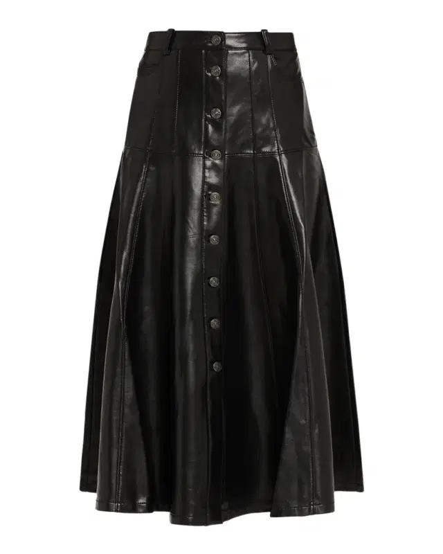 Cinq à Sept Veena Vegan Leather Midi Skirt