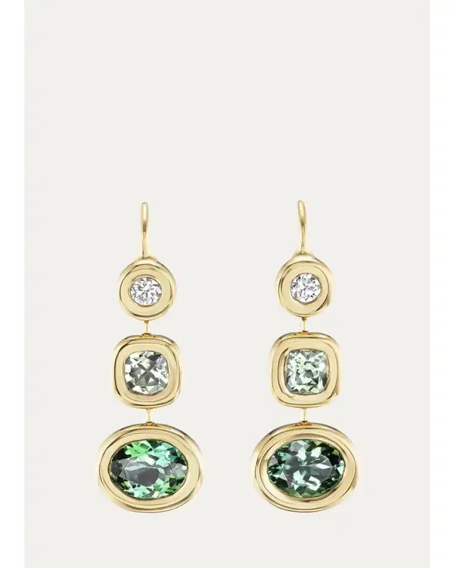 Brent Neale One-of-a-Kind 18K Triple-Drop Pillow Earrings