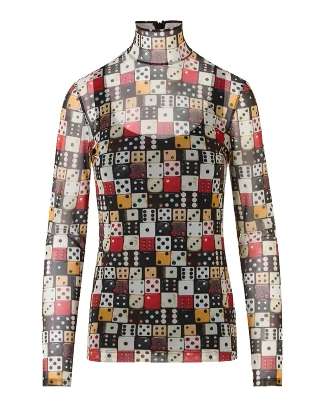 Akris punto Dice Print Tulle Top