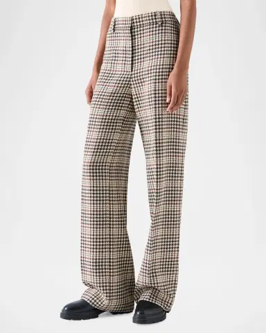 Akris punto Chiaro Plaid Wool-Blend Tweed Pants | Thumbnail 4