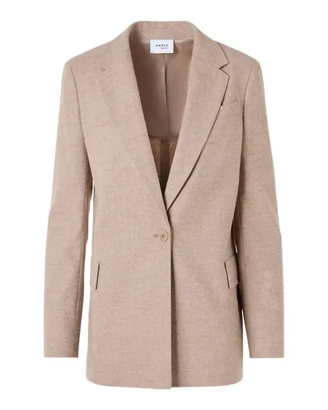 Akris punto Wool Single-Breasted Boyfriend Blazer Jacket