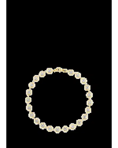 GEMELLA JEWELS 18K Yellow Gold Double Bubble Diamond Bezel Tennis Bracelet | Thumbnail 2