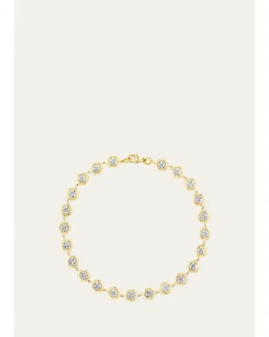 GEMELLA JEWELS 18K Yellow Gold Double Bubble Diamond Bezel Tennis Bracelet | Thumbnail 1