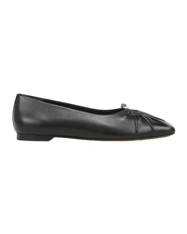Vince Dany Gathered Leather Ballerina Flats