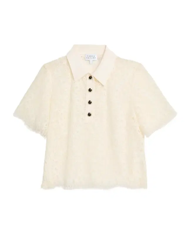 Tanya Taylor Gwen Lace Polo Top