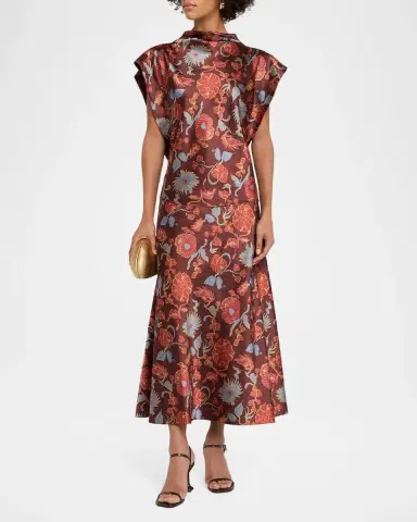 Tanya Taylor Adrien Floral Satin Top | Thumbnail 2