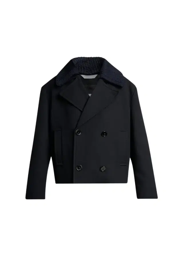 Balenciaga Men's Wool Knit-Collar Double-Breasted Jacket