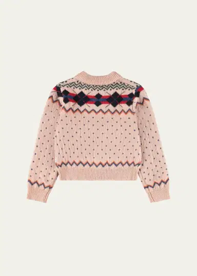 Molo Kid's Galaxy Fair Isle Cardigan Sweater, Size 2-6 | Thumbnail 2