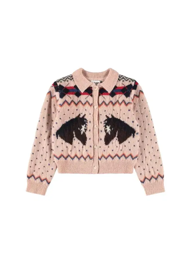Molo Kid's Galaxy Fair Isle Cardigan Sweater, Size 2-6