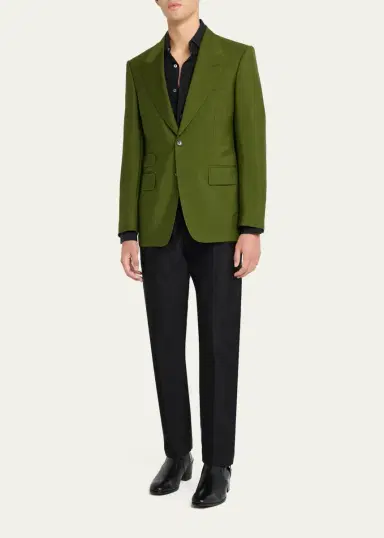 Tom Ford Men's Wool Peak Lapel Single-Breasted Sport Coat | Thumbnail 2