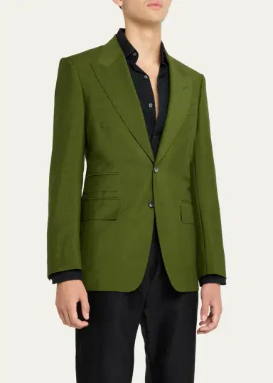 Tom Ford Men's Wool Peak Lapel Single-Breasted Sport Coat | Thumbnail 4