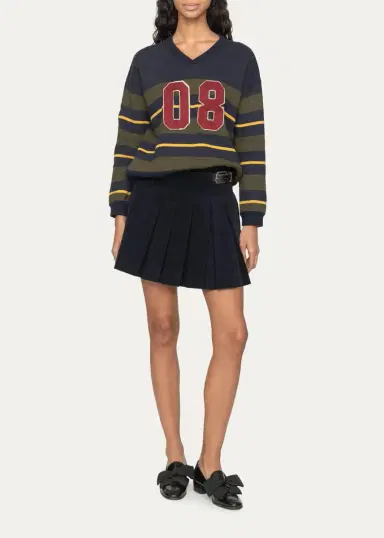 Sea Mina Striped Varsity Sweater | Thumbnail 2