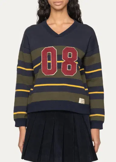 Sea Mina Striped Varsity Sweater | Thumbnail 4