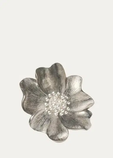 Jan Leslie Men's Sterling Silver Flower Lapel Pin | Thumbnail 3