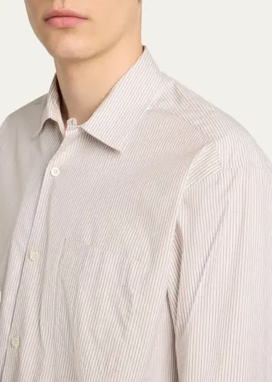 The Row Men's Vanja Cotton Stripe Dress Shirt | Thumbnail 5 The Row Men's Vanja Cotton Stripe Dress Shirt | Thumbnail 5