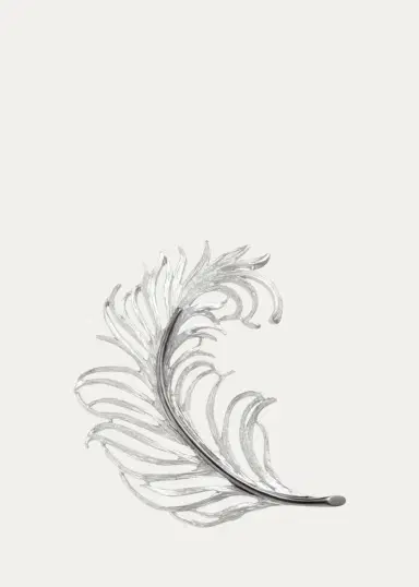 Jan Leslie Men's Sterling Silver Feather Lapel Pin | Thumbnail 3