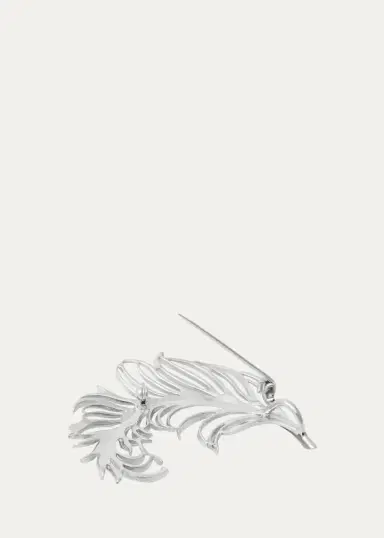Jan Leslie Men's Sterling Silver Feather Lapel Pin | Thumbnail 4