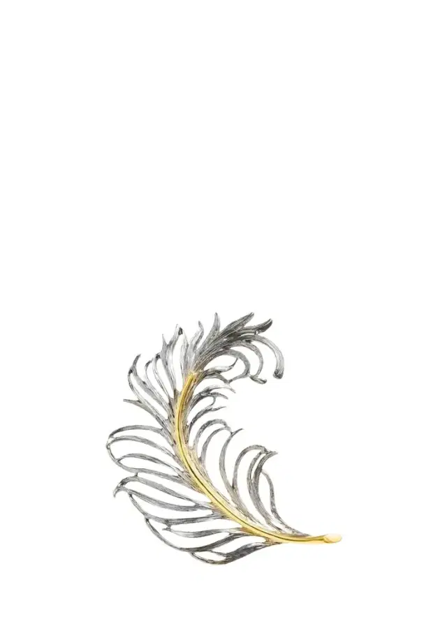 Jan Leslie Men's Sterling Silver Feather Lapel Pin
