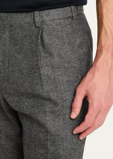 Brioni Men's Wool Flannel Trousers | Thumbnail 5