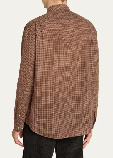 The Row Men's Pompeo Cotton Check Sport Shirt | Thumbnail 3