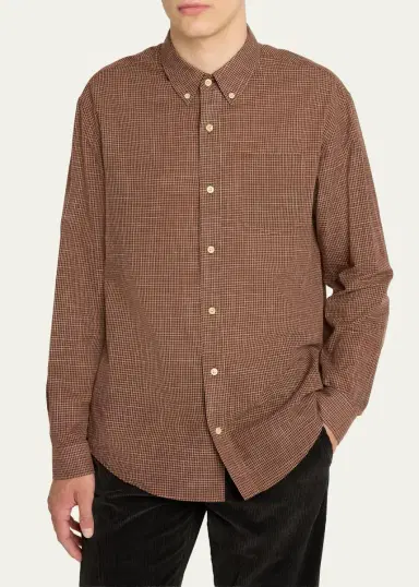 The Row Men's Pompeo Cotton Check Sport Shirt | Thumbnail 4