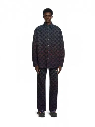 Off-White Arrow Monogram Degradé Jacquard Denim Overshirt | Thumbnail 2