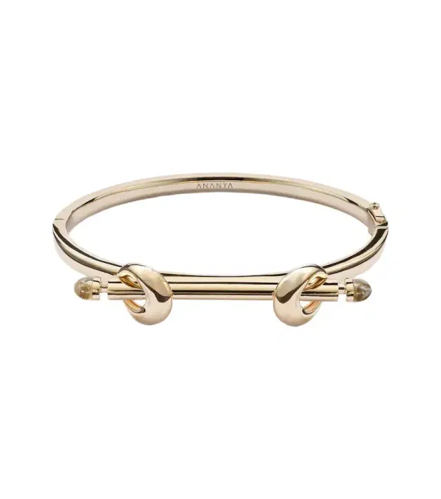 Ananya Chakra 18kt gold bangle with quartz