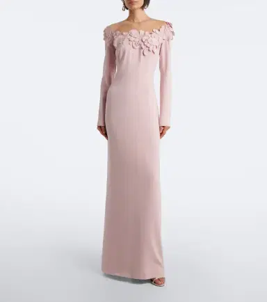 Costarellos Zurina embellished floral-appliqué crêpe gown | Thumbnail 2
