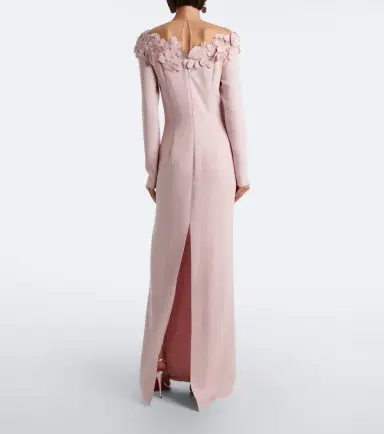 Costarellos Zurina embellished floral-appliqué crêpe gown | Thumbnail 3