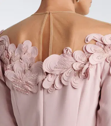 Costarellos Zurina embellished floral-appliqué crêpe gown | Thumbnail 5