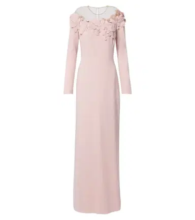 Costarellos Zurina embellished floral-appliqué crêpe gown | Thumbnail 1