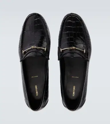 Tom Ford Double T croc-effect leather loafers | Thumbnail 3