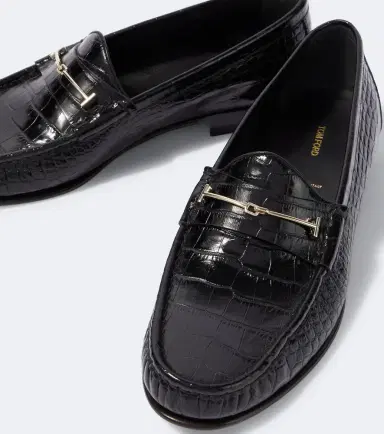 Tom Ford Double T croc-effect leather loafers | Thumbnail 5