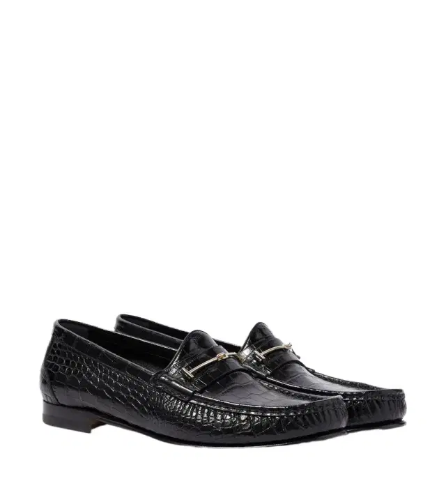 Tom Ford Double T croc-effect leather loafers