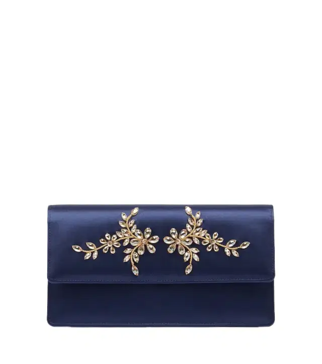 Manolo Blahnik Capripla embellished satin clutch